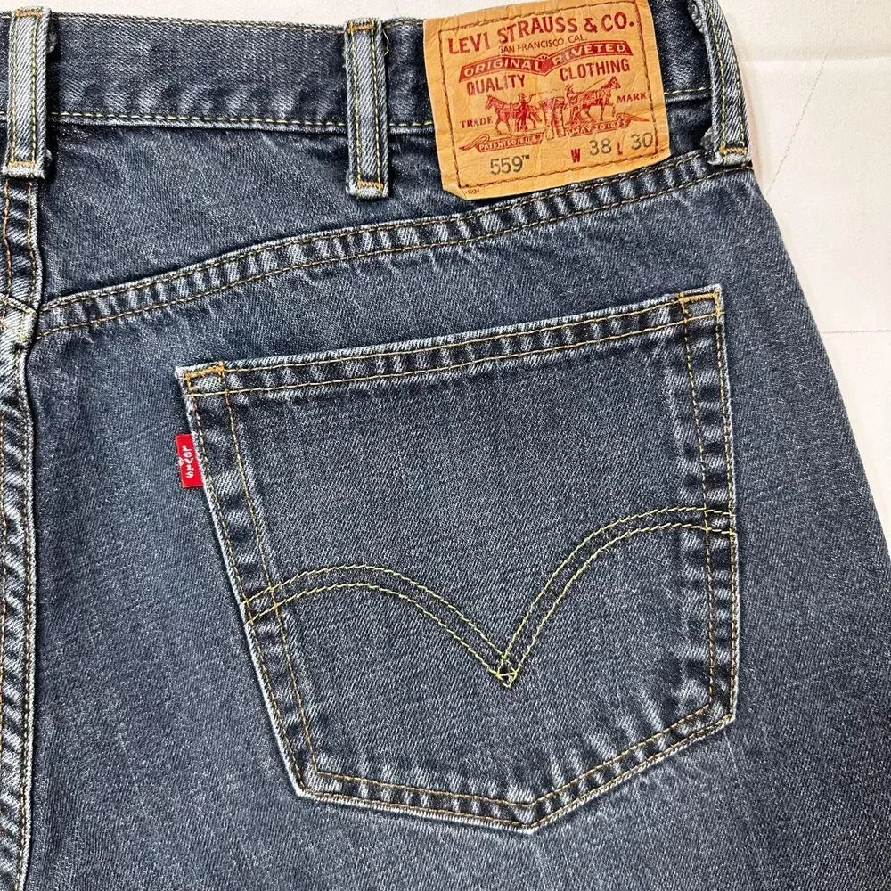 VTG 2000's Levi's 559 Men's Jeans Relaxed Straight Dark wash W38 X L30‎ Y2K